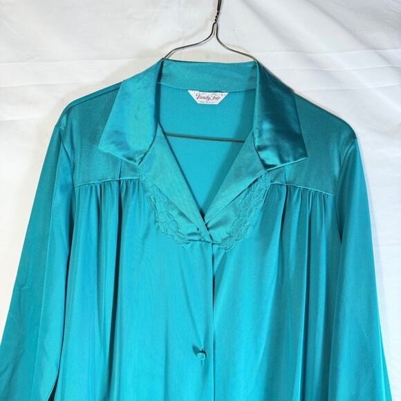 Vintage Lot Vanity Fair Purple/Teal Nightgown Robe Size S/M USA 1970s Loungewear - Picture 7 of 9